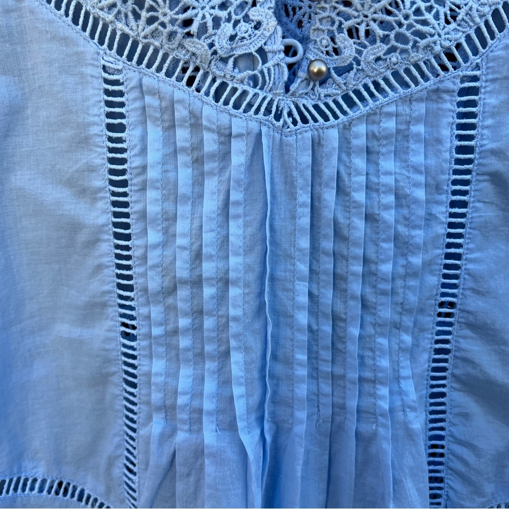 Tracy Reese Blue Lace Tunic With Button Up Back - Picture 5 of 7